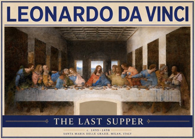 Leonardo da Vinci The Last Supper No4 - Plakát