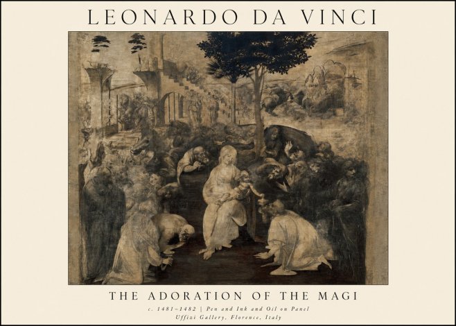 Leonardo da Vinci The Adoration of the Magi No1 - Plakát
