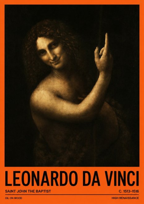 Leonardo da Vinci Saint John the Baptist No2 - Plakát