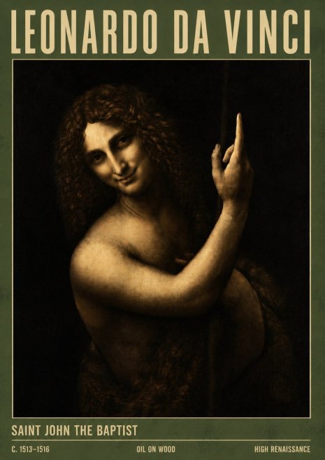 Leonardo da Vinci Saint John the Baptist No4 - Plakát