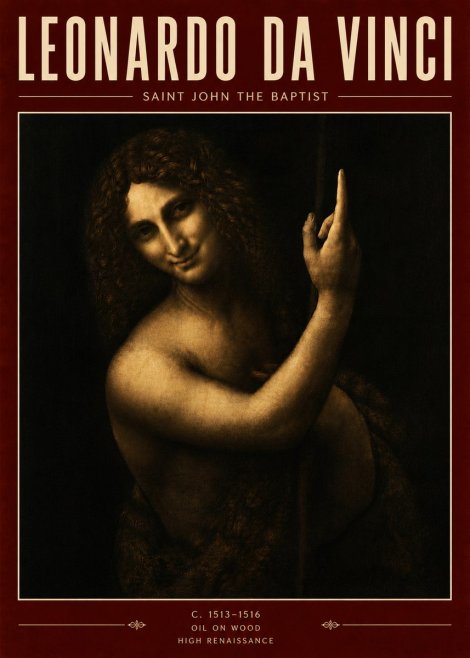 Leonardo da Vinci Saint John the Baptist No5 - Plakát