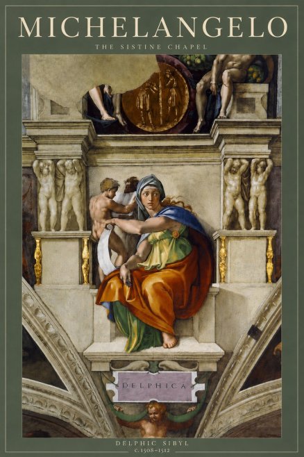 Michelangelo Delphic Sibyl No4 - Plakát