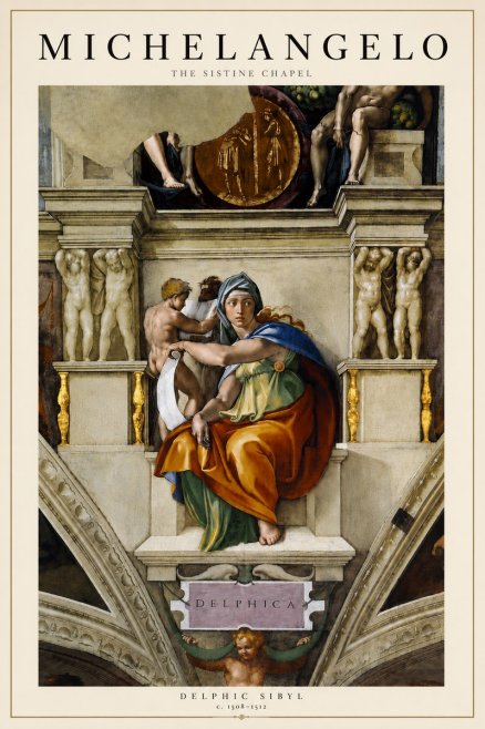 Michelangelo Delphic Sibyl No5 - Plakát
