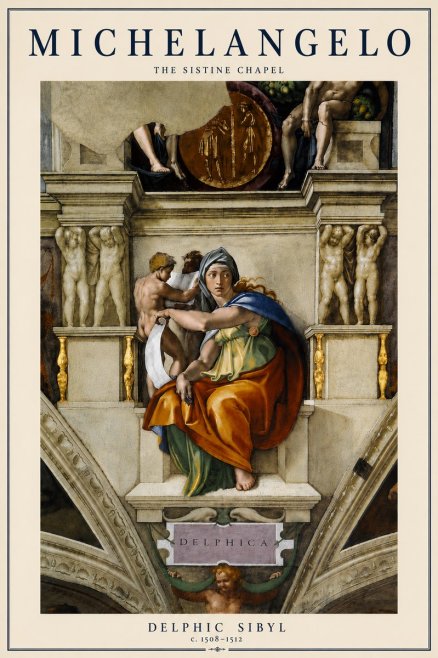 Michelangelo Delphic Sibyl No6 - Plakát