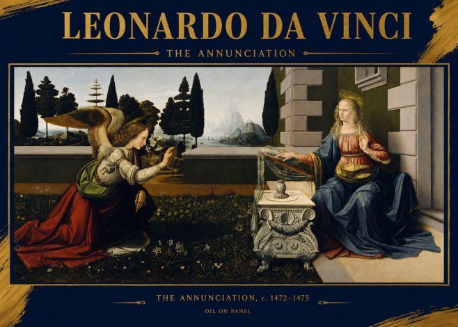 Leonardo da Vinci The Annunciation No2 - Plakát