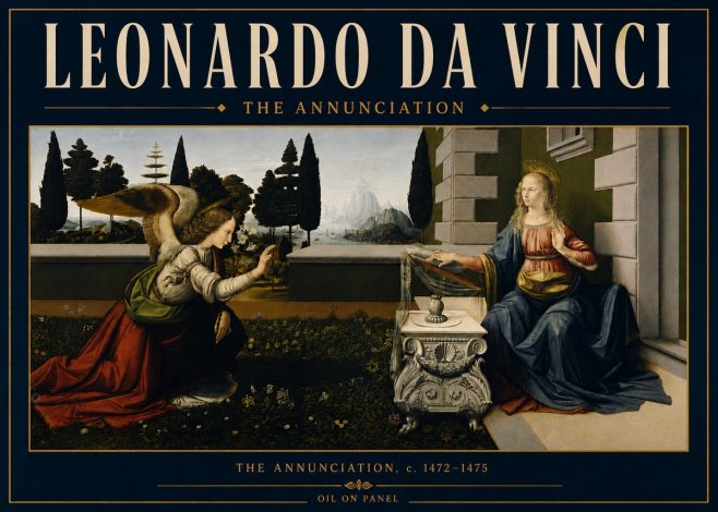 Leonardo da Vinci The Annunciation No6 - Plakát