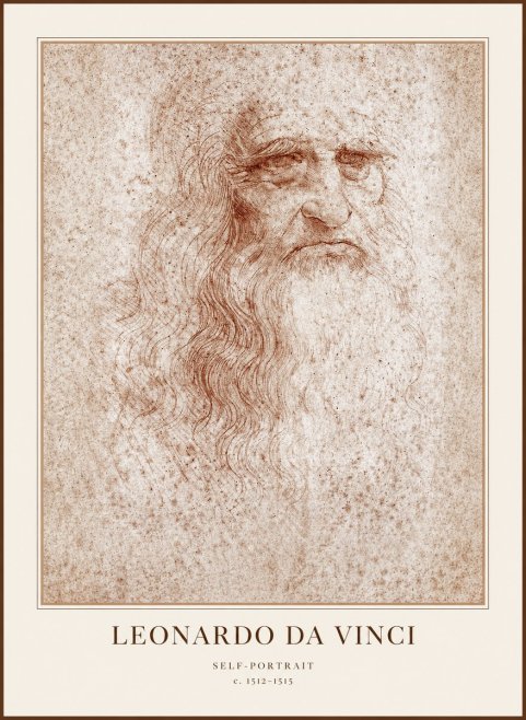 Leonardo da Vinci Self-portrait I No1 - Plakát