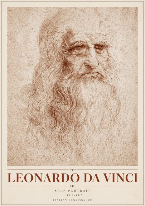 Leonardo da Vinci Self-portrait I No4 - Plakát