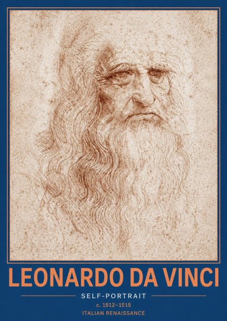 Leonardo da Vinci Self-portrait I No5 - Plakát