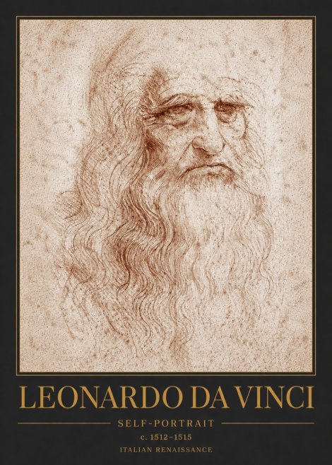 Leonardo da Vinci Self-portrait I No6 - Plakát