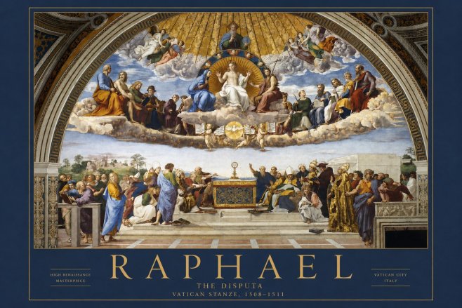 Raphael The Disputation of the Holy Sacrament No2 - Plakát