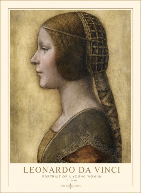 Leonardo da Vinci Portrait of a Young Woman II No1 - Plakát