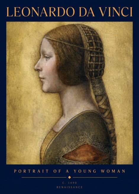 Leonardo da Vinci Portrait of a Young Woman II No2 - Plakát