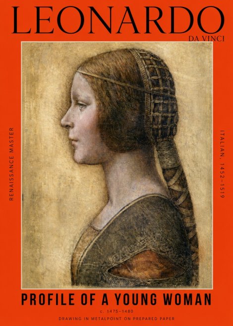 Leonardo da Vinci Portrait of a Young Woman II No6 - Plakát