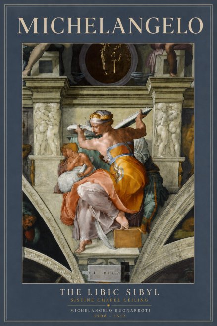 Michelangelo The Libic Sibyl No3 - Plakát