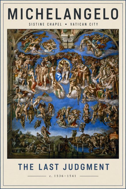 Michelangelo The Last Judgment No5 - Plakát