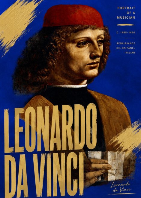 Leonardo da Vinci Portrait of a Musician No5 - Plakát