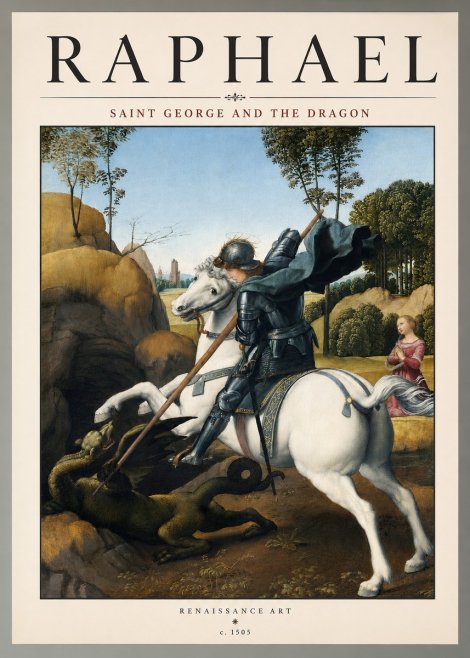 Raphael Saint George and the Dragon No2 - Plakát
