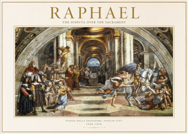 Raphael The Disputa over the Sacrament No1 - Plakát