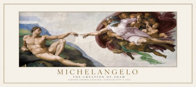 Michelangelo The Creation of Adam No1 - Plakát