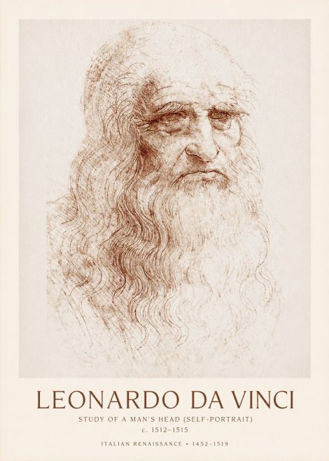 Leonardo da Vinci Self-portrait II No2 - Plakát