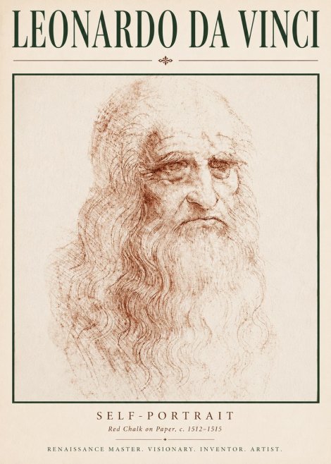 Leonardo da Vinci Self-portrait II No5 - Plakát