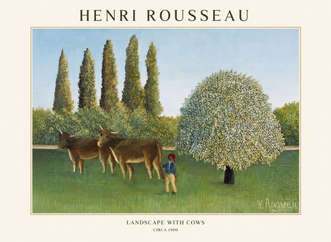 Rousseau Landscape with Cows No1 - Plakát