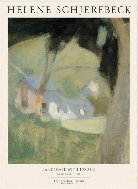 Helene Schjerfbeck Landscape with Houses No1 - Plakát