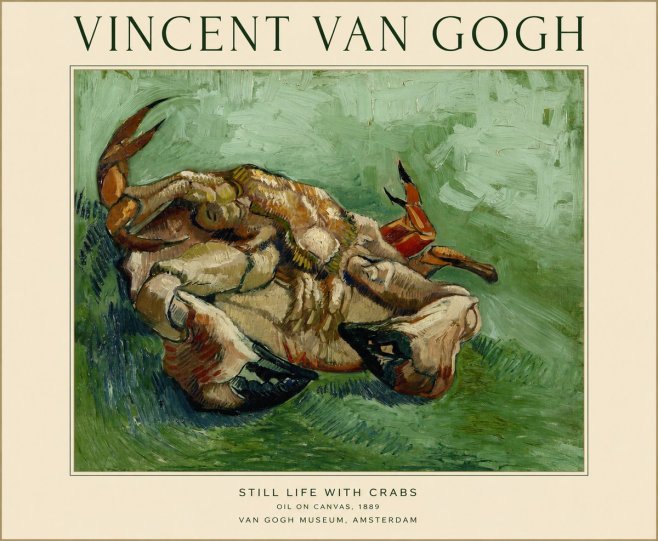 Van Gogh Still Life with Crabs No1 - Plakát