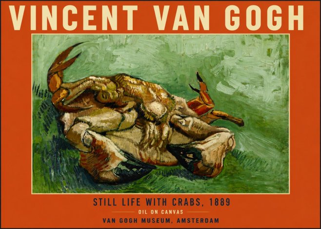 Van Gogh Still Life with Crabs No6 - Plakát