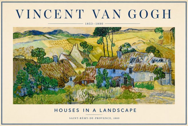Van Gogh Houses in a Landscape No4 - Plakát