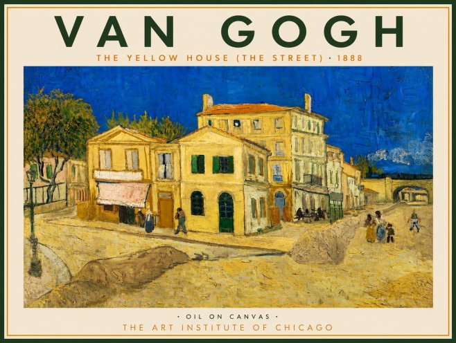 Van Gogh The Yellow House (the Street) No4 - Plakát