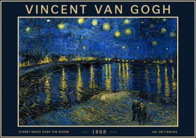 Van Gogh Starry Night over the Rhône No4 - Plakát