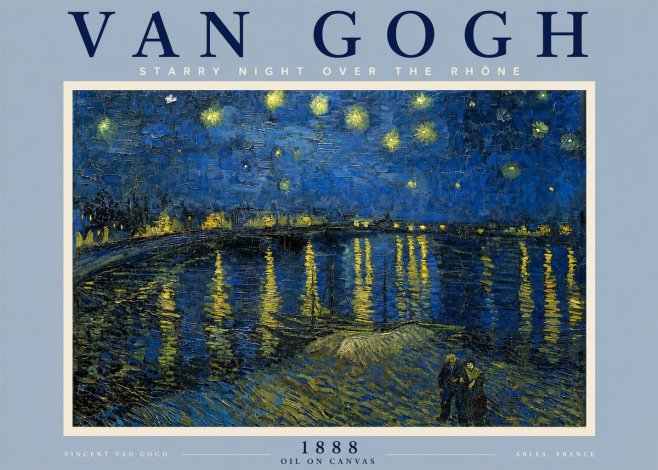 Van Gogh Starry Night over the Rhône No5 - Plakát