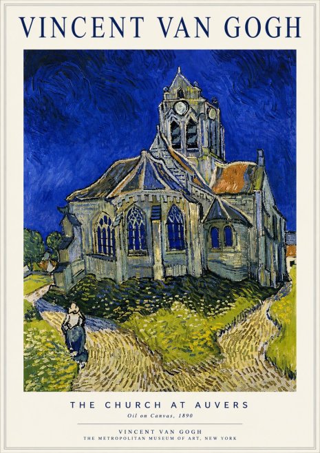 Van Gogh The Church at Auvers I No4 - Plakát