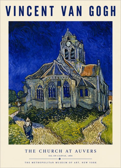 Van Gogh The Church at Auvers I No6 - Plakát