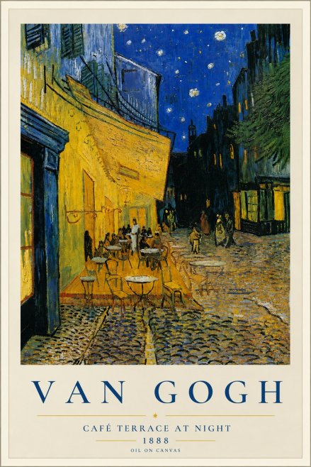 Van Gogh Café Terrace at Night No5 - Plakát