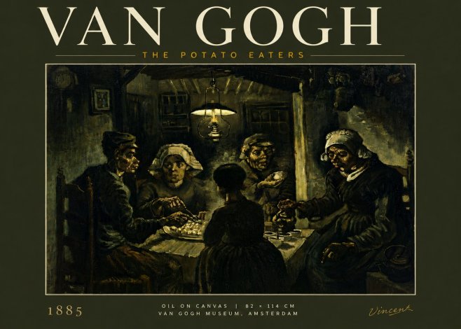 Van Gogh The Potato Eaters II No6 - Plakát