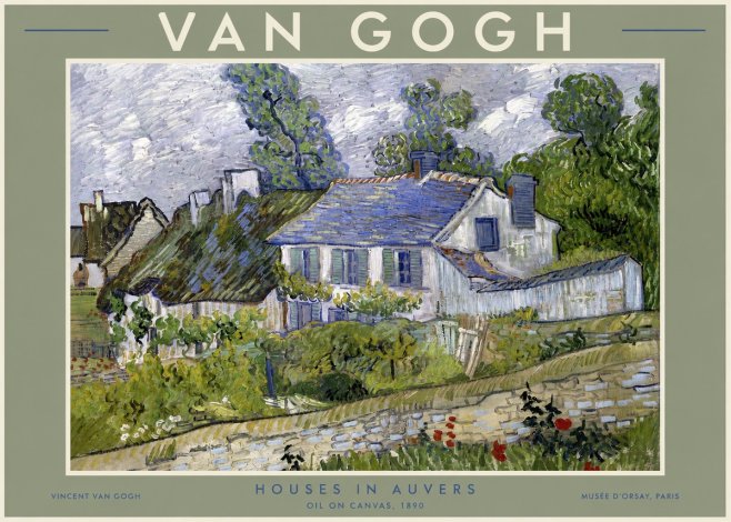 Van Gogh Houses in Auvers No2 - Plakát
