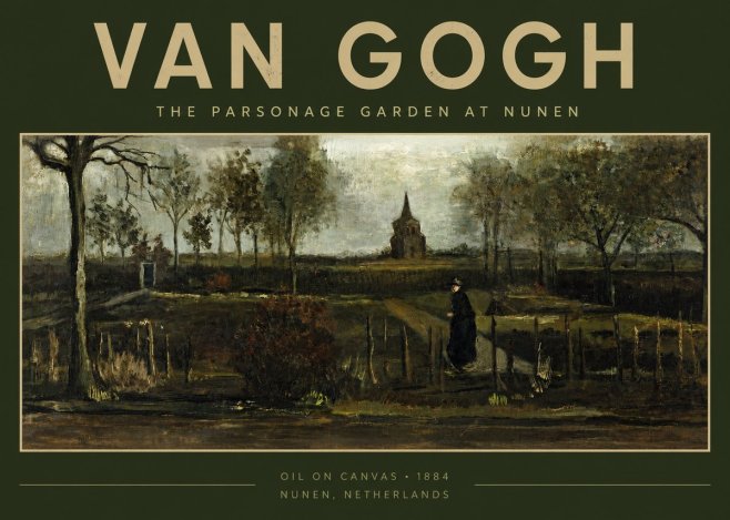 Van Gogh The Parsonage Garden at Nunen No2 - Plakát