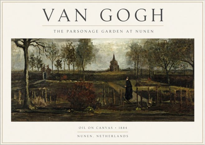 Van Gogh The Parsonage Garden at Nunen No3 - Plakát