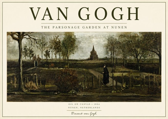 Van Gogh The Parsonage Garden at Nunen No4 - Plakát