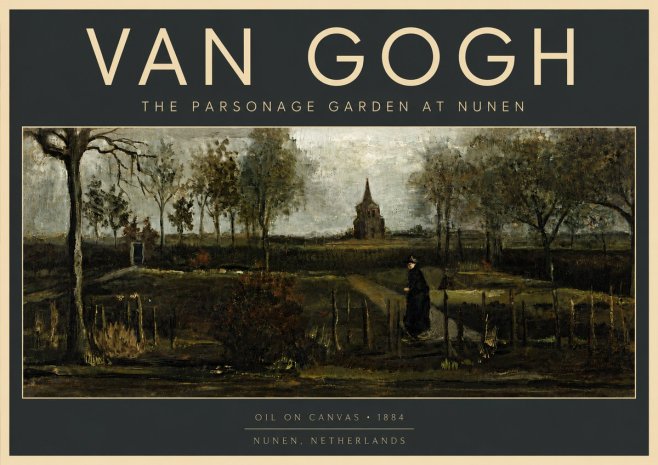 Van Gogh The Parsonage Garden at Nunen No5 - Plakát