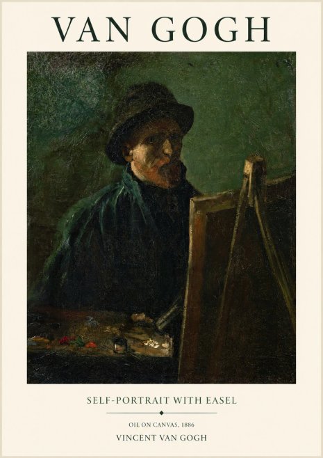 Van Gogh Self-portrait with Easel II No1 - Plakát