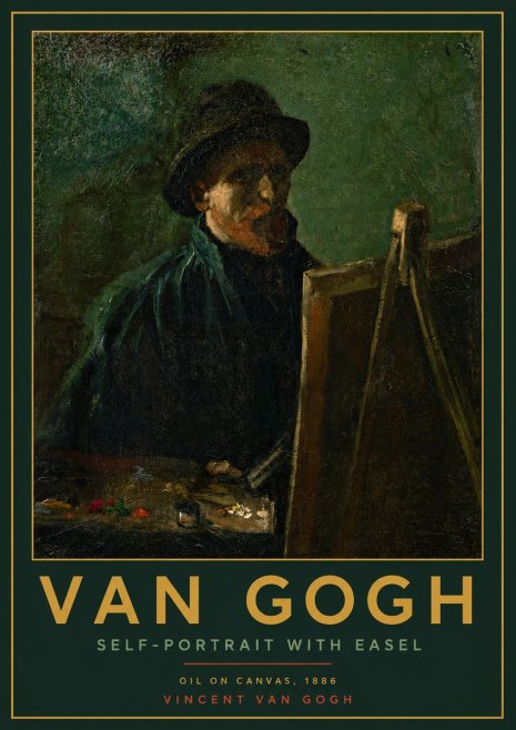 Van Gogh Self-portrait with Easel II No2 - Plakát