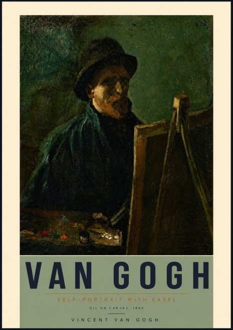 Van Gogh Self-portrait with Easel II No4 - Plakát