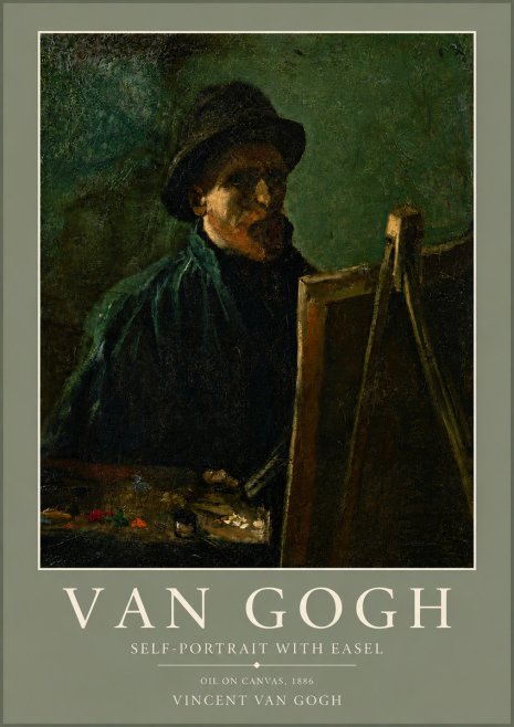 Van Gogh Self-portrait with Easel II No5 - Plakát