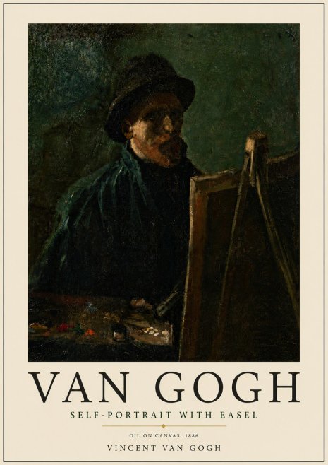 Van Gogh Self-portrait with Easel II No6 - Plakát
