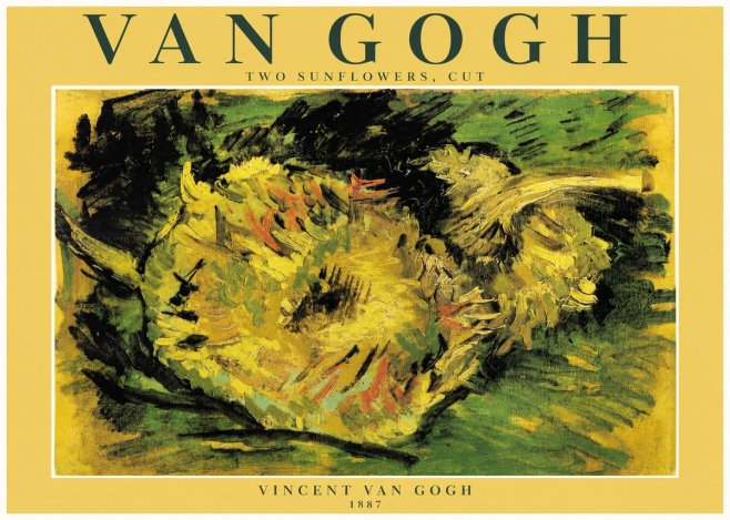 Van Gogh Two Sunflowers, Cut No3 - Plakát