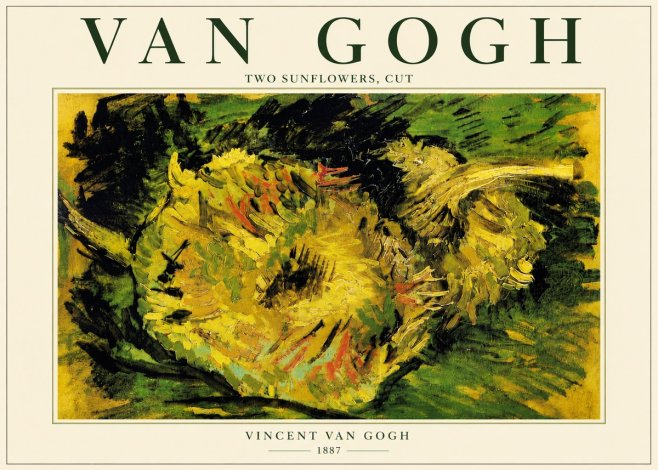 Van Gogh Two Sunflowers, Cut No5 - Plakát